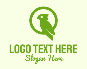 Silhouette - Green Cockatoo Bird logo design