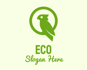 Flying - Green Cockatoo Bird logo design