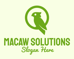 Green Cockatoo Bird  logo design