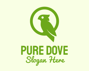 Green Cockatoo Bird  logo design