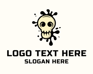 Skull Graffiti Mural Logo