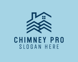 Chimney - House Roofing Realty logo design