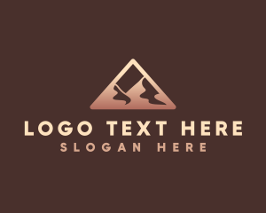 Valley - Mountain Desert Triangle logo design