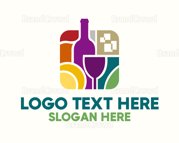 Wine Distillery Mosaic Logo
