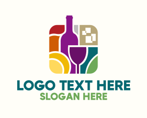 Wine - Wine Distillery Mosaic logo design