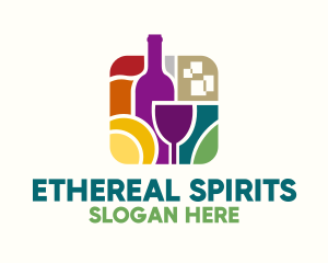 Spirits - Wine Distillery Mosaic logo design