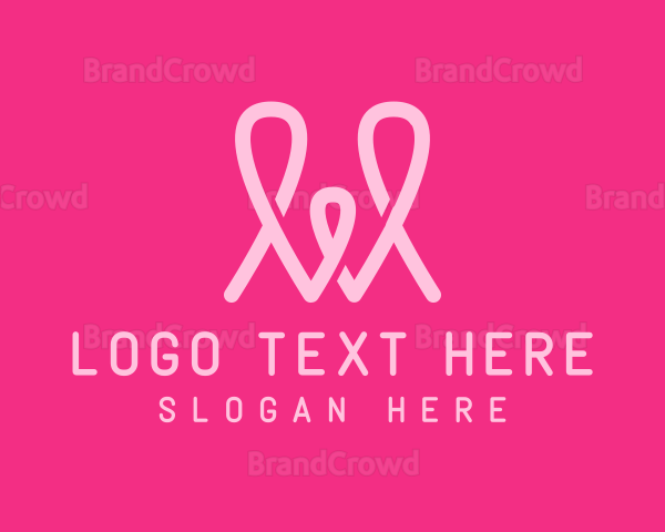 Pink Loop Letter W Logo