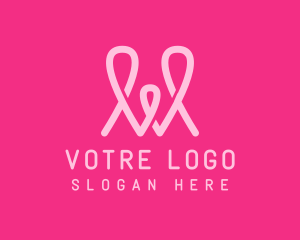 Pink Loop Letter W Logo