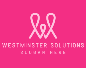 Pink Loop Letter W logo design