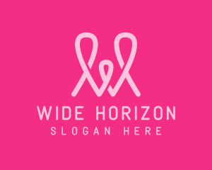 Pink Loop Letter W logo design