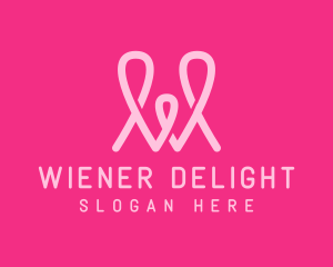 Pink Loop Letter W logo design