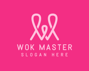 Pink Loop Letter W logo design