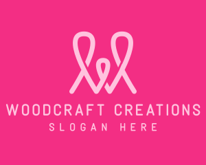 Pink Loop Letter W logo design