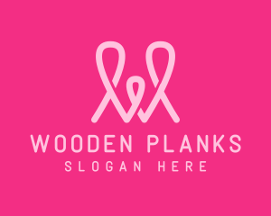 Pink Loop Letter W logo design