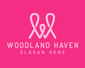 Pink Loop Letter W logo design