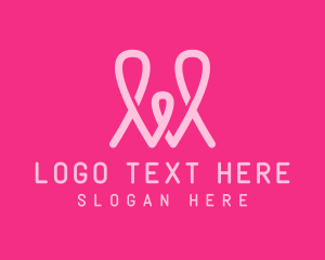 Curly - Pink Loop Letter W logo design