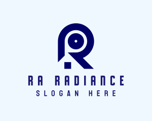 Blue House Letter R logo design