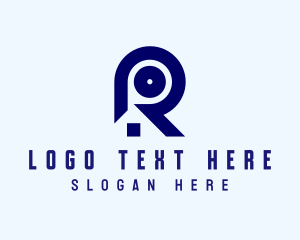 Apartment - Blue House Letter R logo design