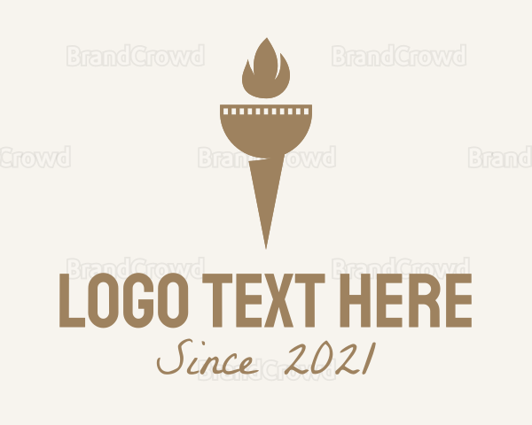 Brown Candle Torch Logo