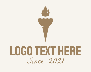 Fire - Brown Candle Torch logo design