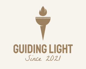 Brown Candle Torch logo design