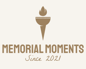 Commemoration - Brown Candle Torch logo design