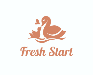 Young - Duck Duckling Bird logo design