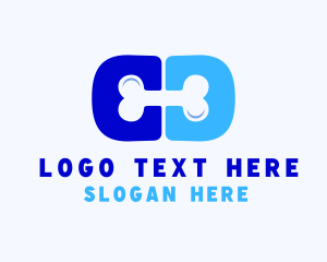Dog - Bone Letter CD Monogram logo design