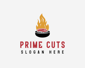 Steak - Grill Steak Fire BBQ logo design