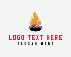 Restaurant - Grill Steak Fire BBQ logo design