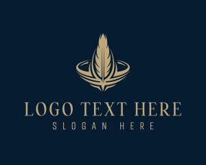 Blogger - Publishing Feather Stationery logo design
