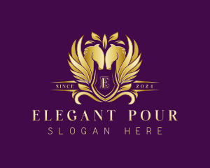 Elegant Horse Pegasus logo design