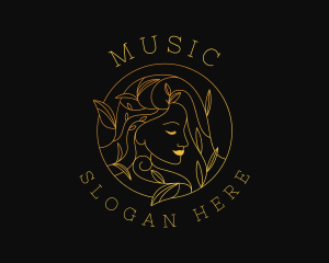 Golden Woman Leaf Logo