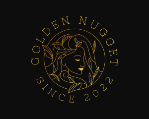 Golden Woman Leaf logo design