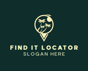 Locator - Island Location Pin logo design