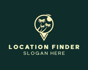 Island Location Pin logo design