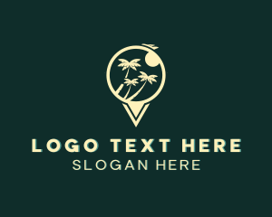Tree - Island Location Pin logo design