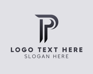 Letter P - Abstract Curve Letter P logo design