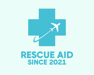 Rescue - Medical Flying Doctor Cross & Plane logo design