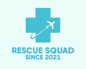 Rescue - Medical Flying Doctor Cross & Plane logo design