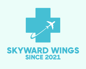Aeroplane - Medical Flying Doctor Cross & Plane logo design