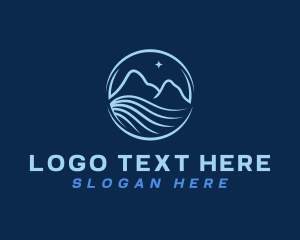 Waves - Star Mountain Ocean logo design