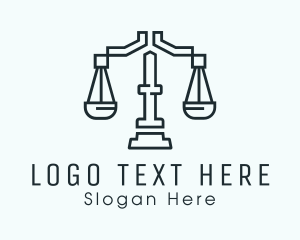 Notary - Geometric Justice Scale logo design