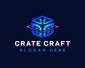 Crate - Application Digital Cube logo design