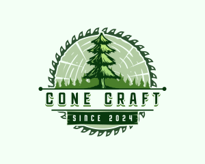 Pine Timber Saw logo design