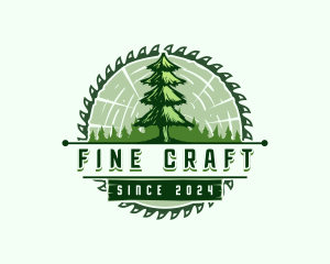 Pine Timber Saw logo design