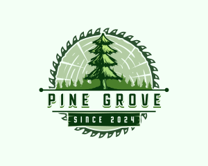 Pine Timber Saw logo design