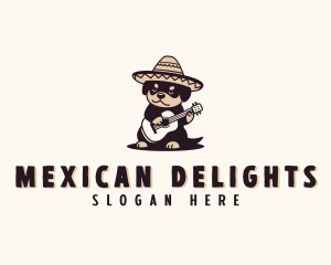 Mexican Guitar Dog logo design