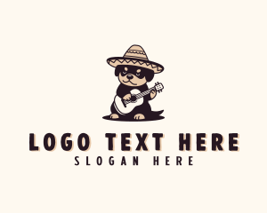 Latin - Mexican Guitar Dog logo design