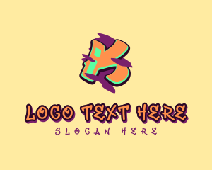 Teen - Graffiti Art Letter K logo design